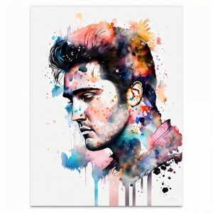 Peinture d'Elvis Presley Le Roi du Rock La fièvre du Rock Vinyle Le Mag' Différence Séniors Héraclide